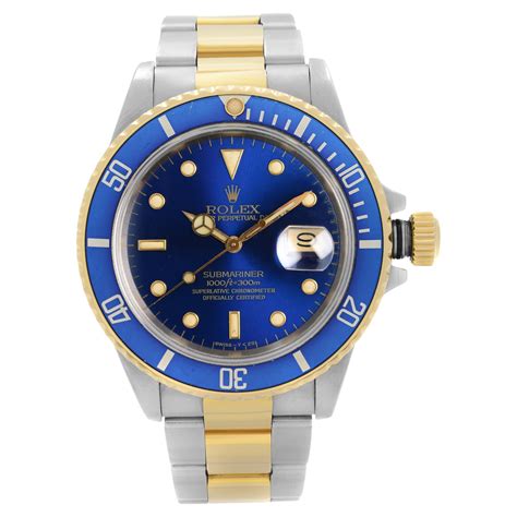 rolex submariner acciaio e oro quadrante blu usato|rolex subacqueo.